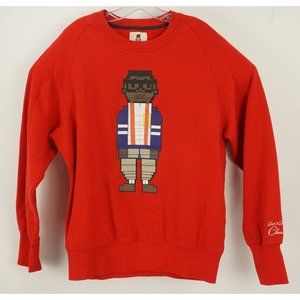 Rich Wierdo Men's XL Red Fleece Nerd Graphic Crew Raglan Streetwear Sweatshirt